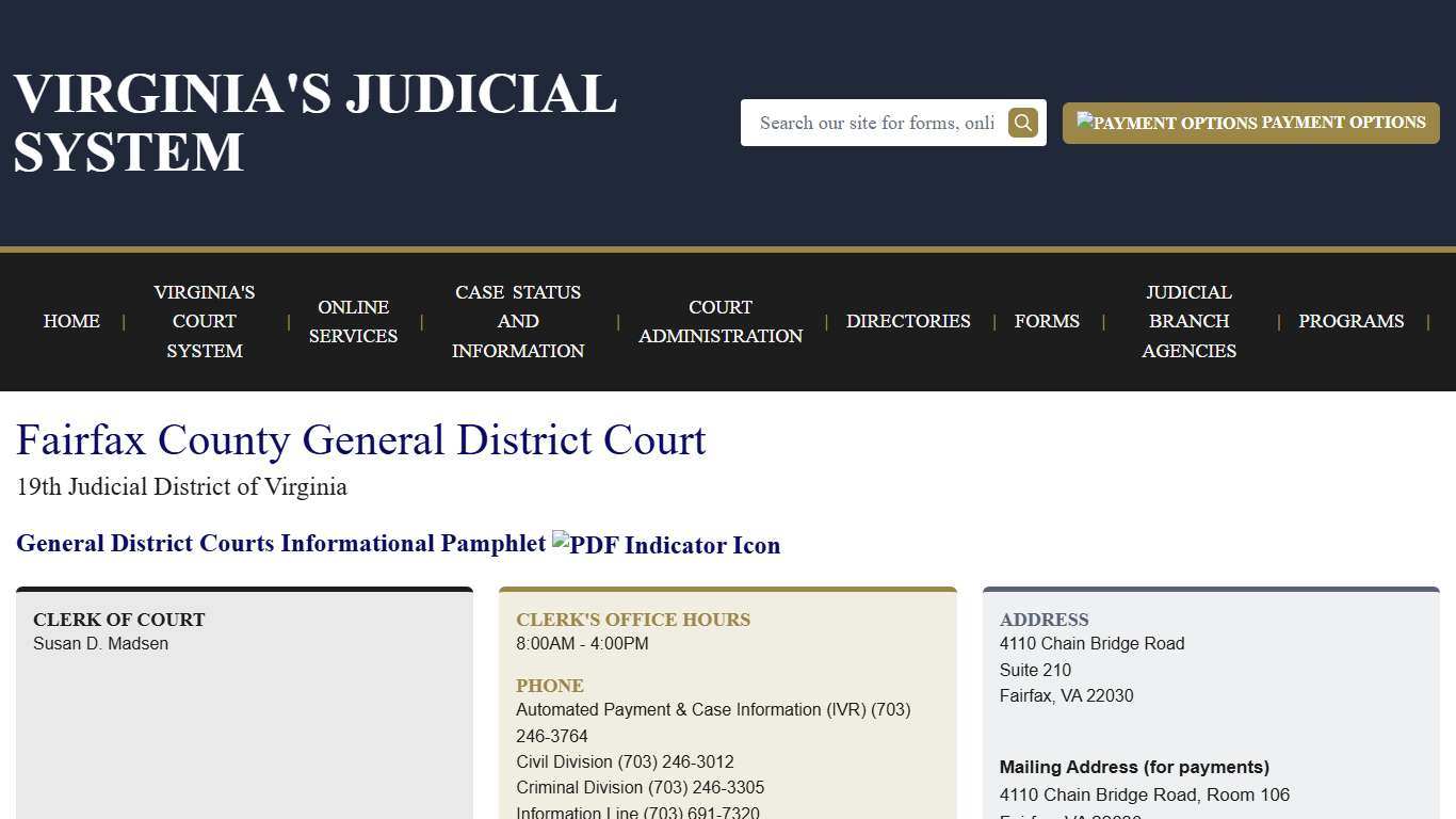 Fairfax County General District Court | Virginia Court System