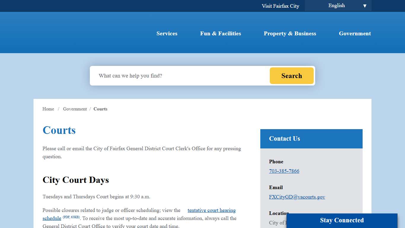 Courts City of Fairfax, VA