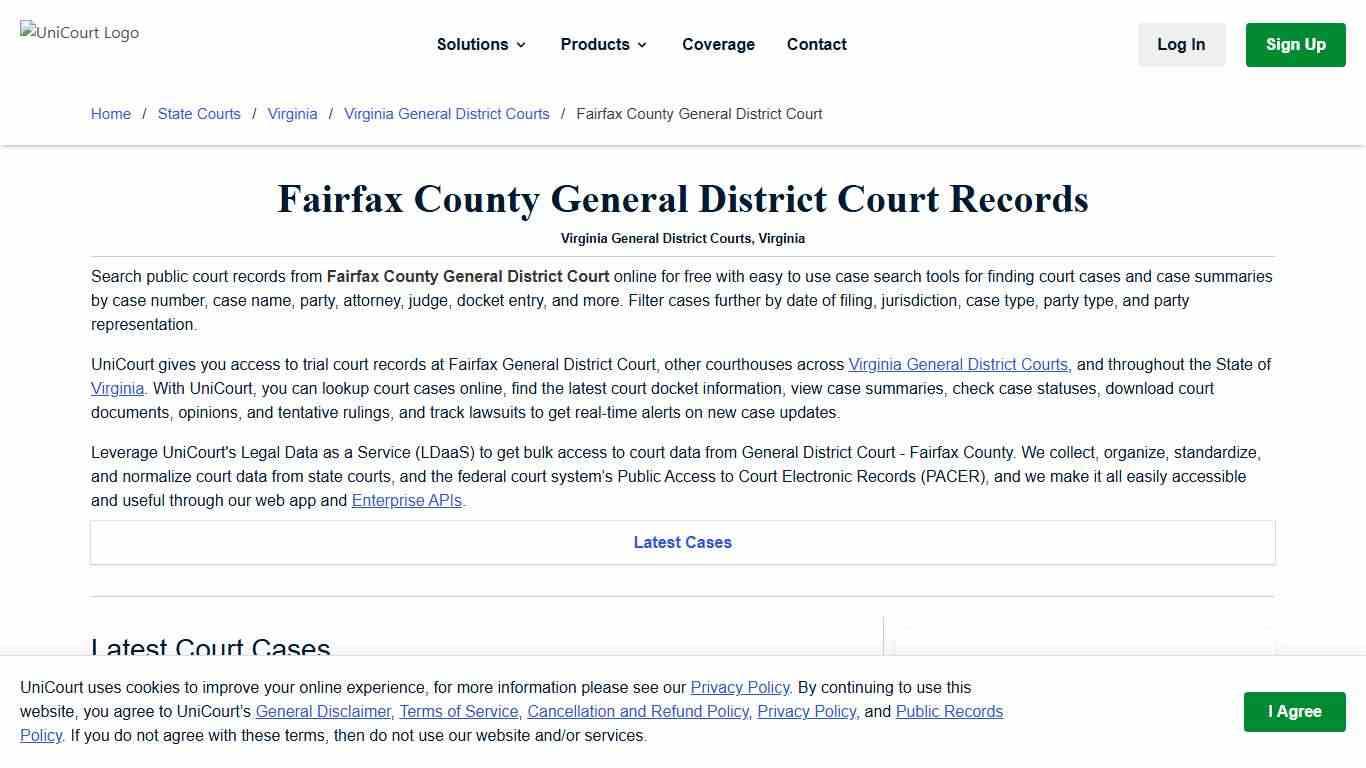 Fairfax County General District Court Records | Virginia | UniCourt